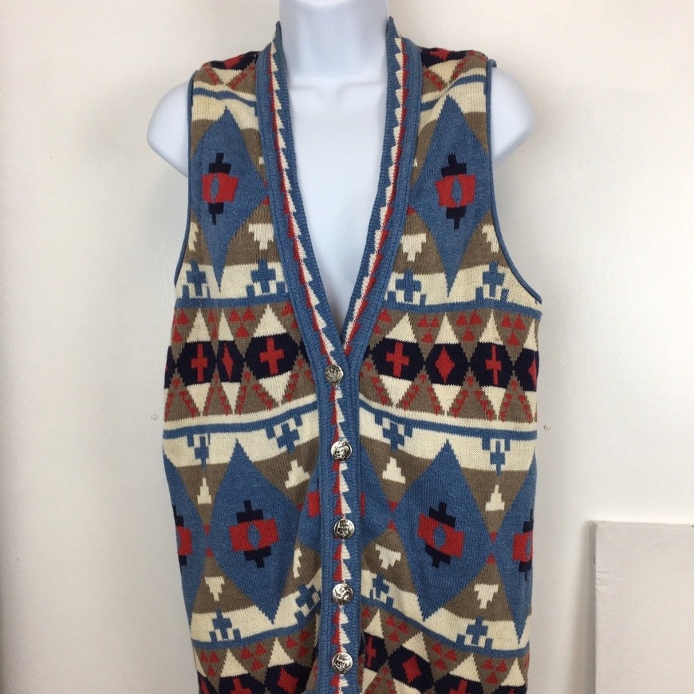Vintage southwestern knit vest sz L